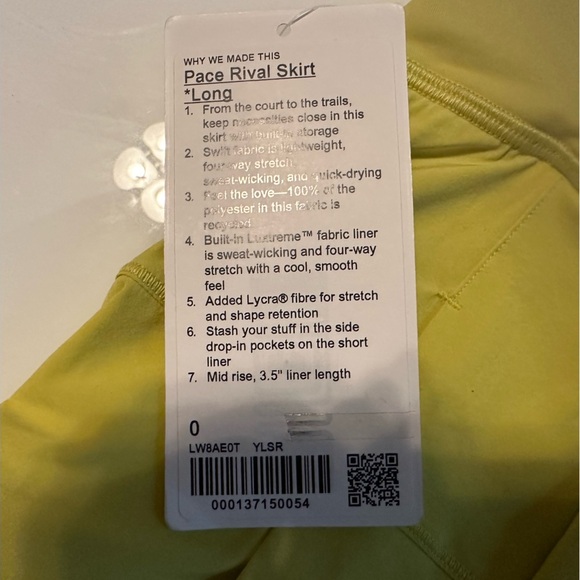 Lululemon Yellow Skirt - Picture 4 of 5